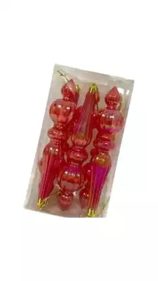 Набор новогодних украшений «Капля», 6 шт, красный